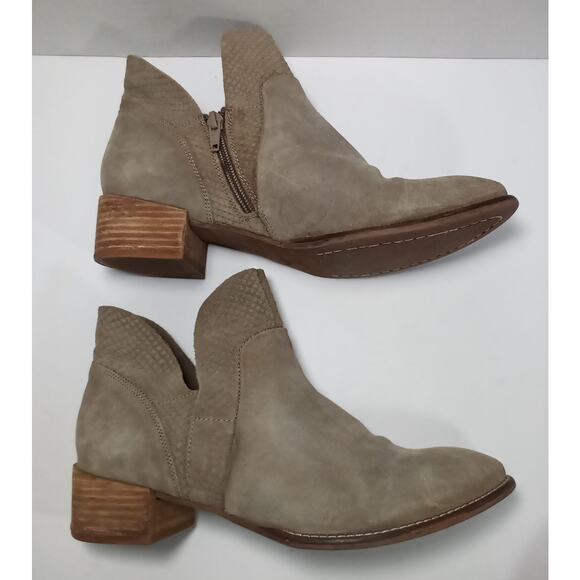Seychelles Ankle Boots Grey Suede Side Zipper Size 9 1/2 - Picture 2 of 7
